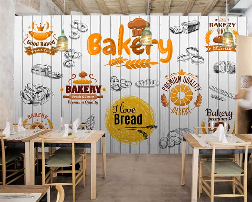 Beibehang personnalisé mode peinture décorative rétro gastronomique boulangerie boulangerie arrière-plans décor à la maison behang, maison rétro Fond d'écran HD