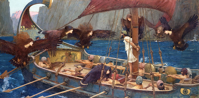 Ulises y las sirenas John William Waterhouse Ulises Mitología romana Mitología griega Arte clásico P fondo de pantalla