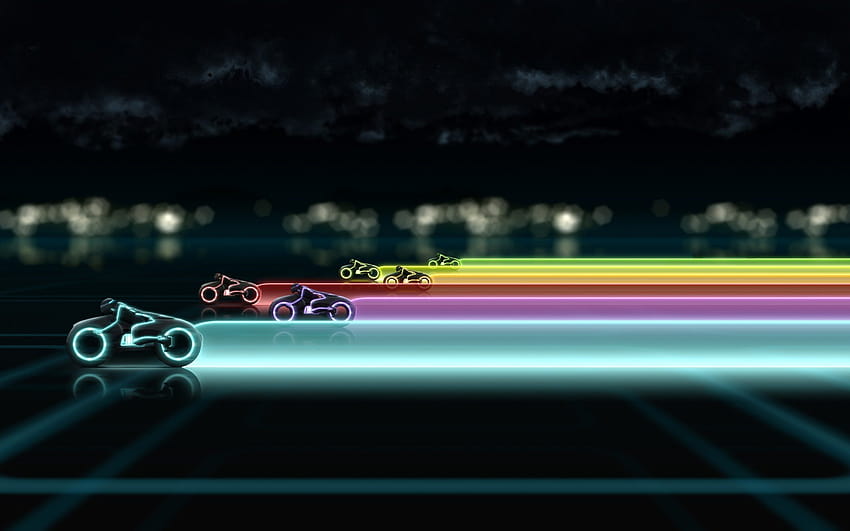 colorful, Tron, Light Cycle / and Mobile &, bike light HD wallpaper