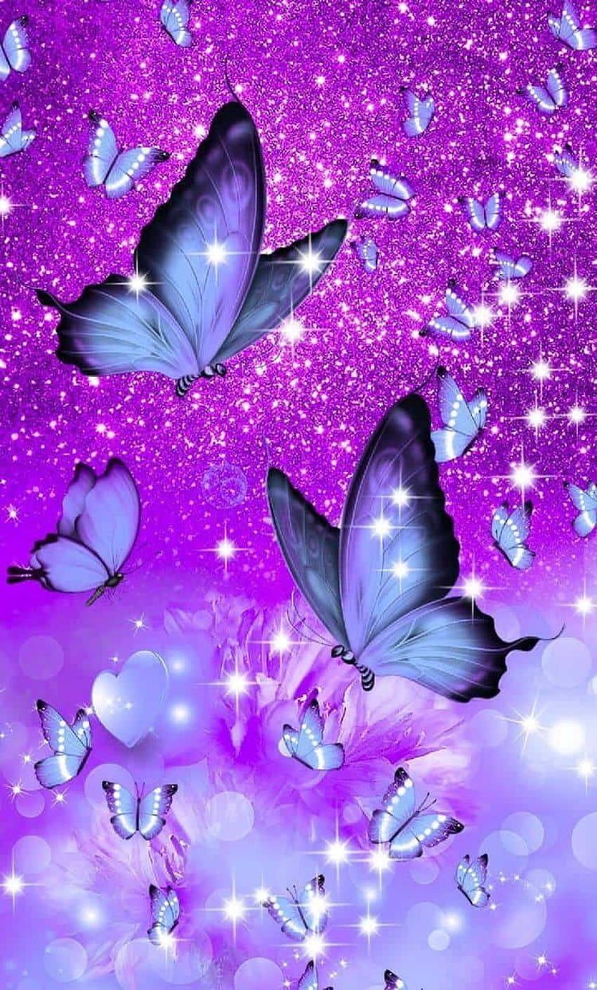 2 piękne tła z motylami, które zastąpią te, które są obecnie nudne, iphone fioletowy motyl Tapeta na telefon HD