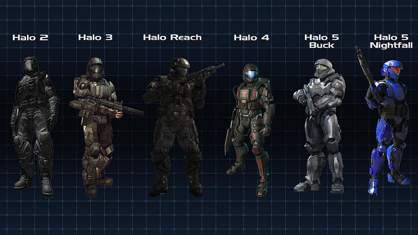 A lineup of the ODST armors from Halo 2 through Halo 5: halo, halo odst ...
