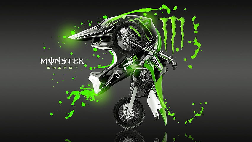 Monster Dirt Bike, sepeda motor trail energi monster Wallpaper HD