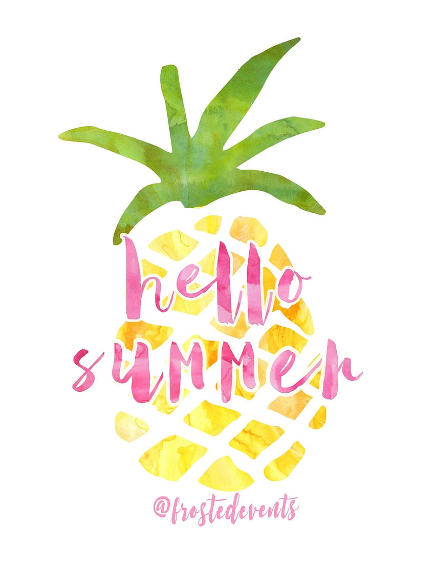 Pineapple Print, hello summer fruit HD phone wallpaper