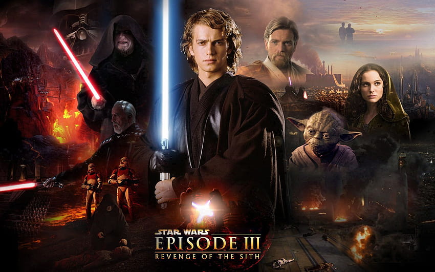 Star Wars Episode II การแก้แค้นของซิธ สตาร์วอร์ส สตาร์ โอบีวัน เคโนบี ปะทะ อนาคิน สกายวอล์คเกอร์ วอลล์เปเปอร์ HD