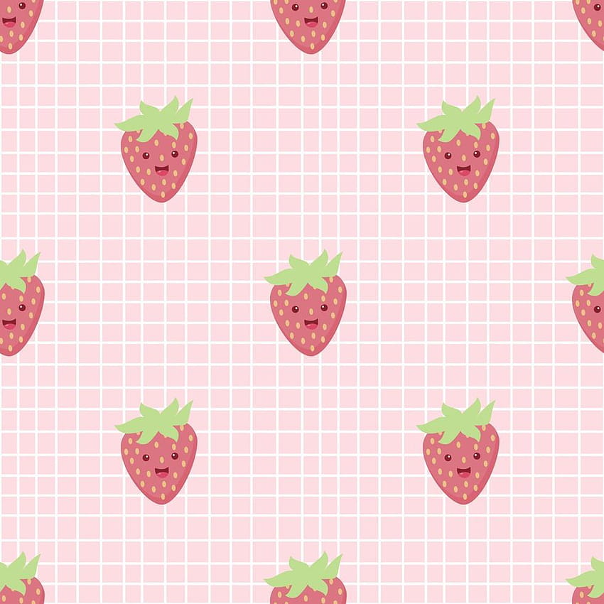 Cute strawberry cartoon seamless pattern vector Backgrounds design for kids, decorating, wrapping paper, fabric, backdrop 4964497 Vector Art at Vecteezy HD phone wallpaper