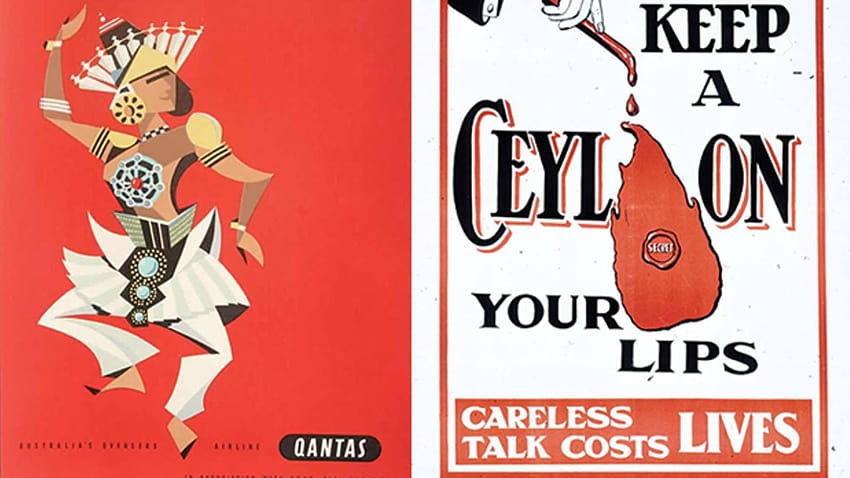 Vintage-Poster und erinnern an das koloniale Ceylon HD-Hintergrundbild