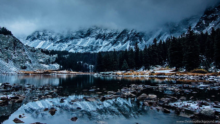 5 Colorado Winter, alces montanhas lago marrom colorado papel de parede HD