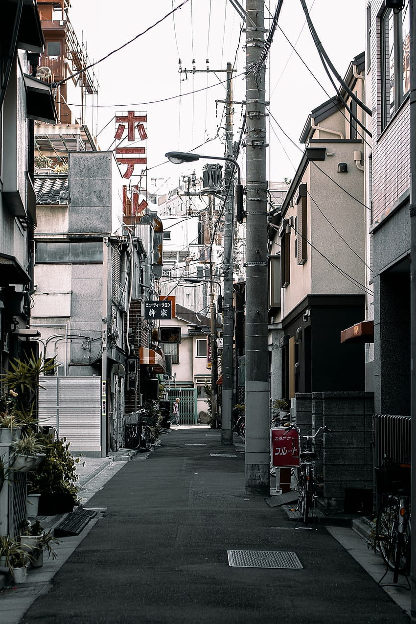 Японска улица 10, ретро японска улица HD тапет за телефон