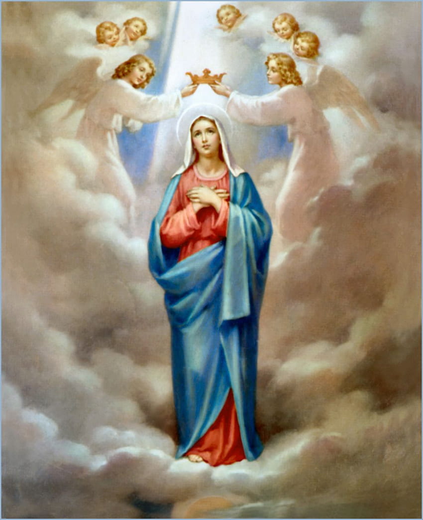 The Coronation of the Blessed Mother, assumption of mother mary HD phone wallpaper