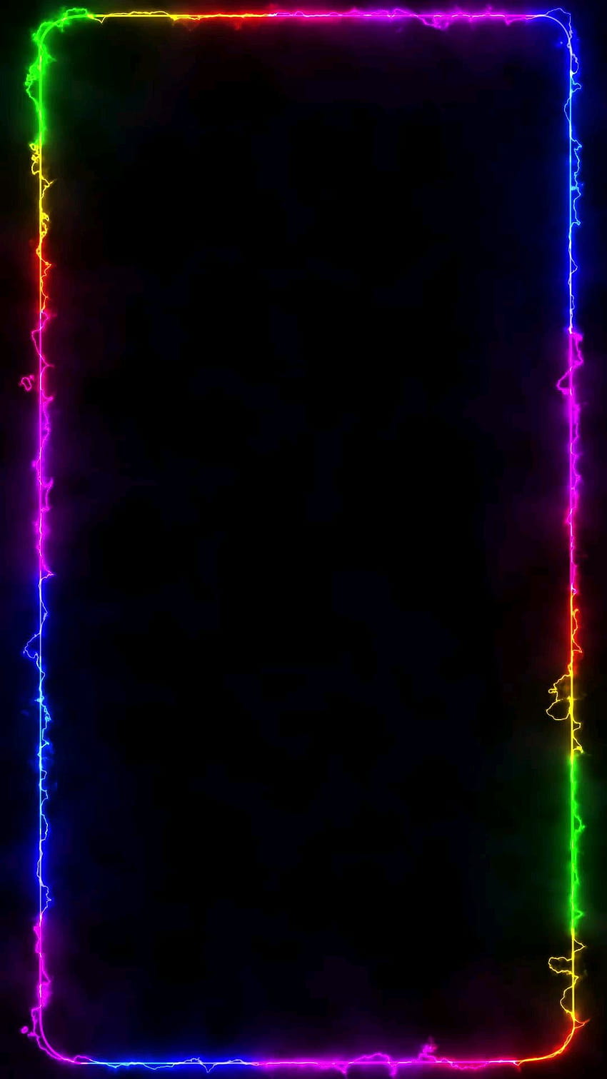 Layar kunci perbatasan berwarna-warni hidup, perbatasan neon wallpaper ponsel HD