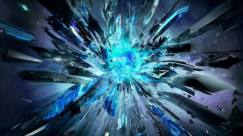 Blaue Kernexplosion in 3D-Zusammenfassung [1600x900] für Ihr Mobiltelefon, Ihr Tablet und Ihr Mobiltelefon HD-Hintergrundbild