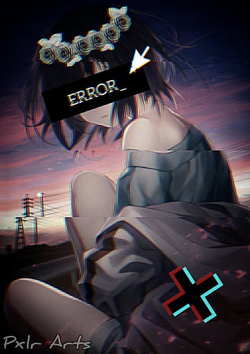 Error Glitch - Sad Anime Girl | Art Board Print