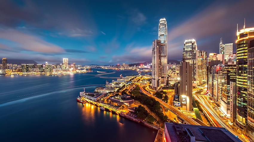 Hong Kong Harbour Night Lights in jpg format for, harbour lights HD wallpaper