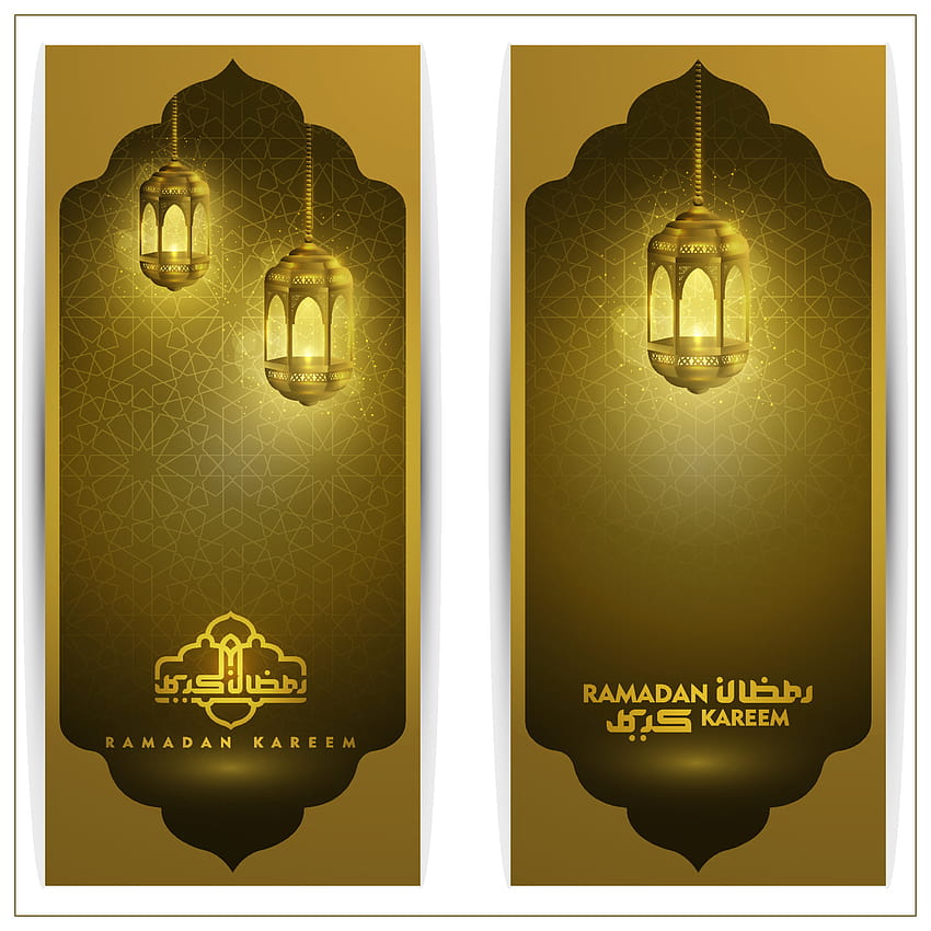 Ramadan Kareem Greeting Card Islamska ilustracja tła wektorowego z piękną arabską kaligrafią i latarniami na baner, dekorację, ulotkę, brosur i okładkę 5519878 Grafika wektorowa w Vecteezy Tapeta na telefon HD