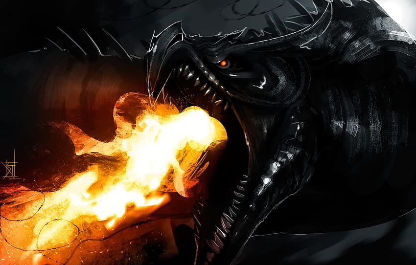 api, naga, seni, Skyrim, The Elder Scrolls V, oleh TheRisingSoul, Alduin , bagian фантастика, skyrim alduin Wallpaper HD