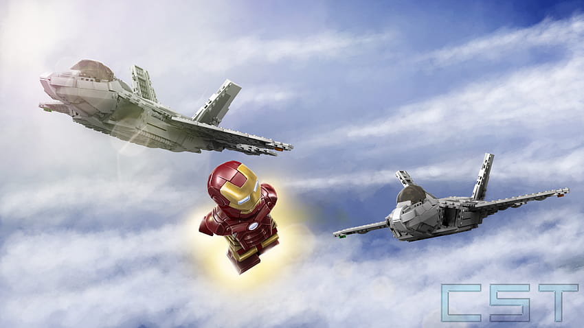 : Himmel, Flugzeug, LEGO, Superheld, Militärflugzeug, Lockheed Martin F 22 Raptor, Luftwaffe, Raptor, F22, Flug, Tony, Mann, Eisen, Flügel, Wunder, Kampfflugzeug, allgemeine Luftfahrt, Flugrennen, Flugreisen, Luft- und Raumfahrt , militärischer Superheld HD-Hintergrundbild