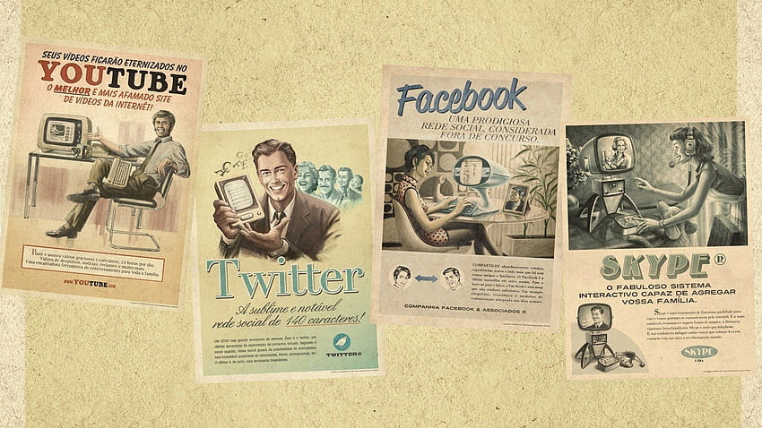 Retro Style Social Advertisement / and, retro advertisement HD wallpaper
