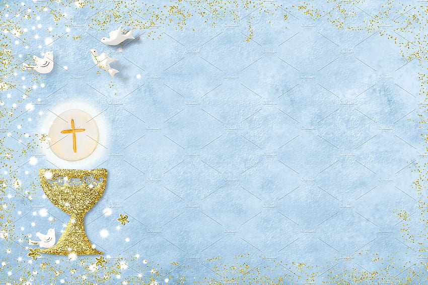 First holy communion invitation card featuring communion, first, and cards HD wallpaper