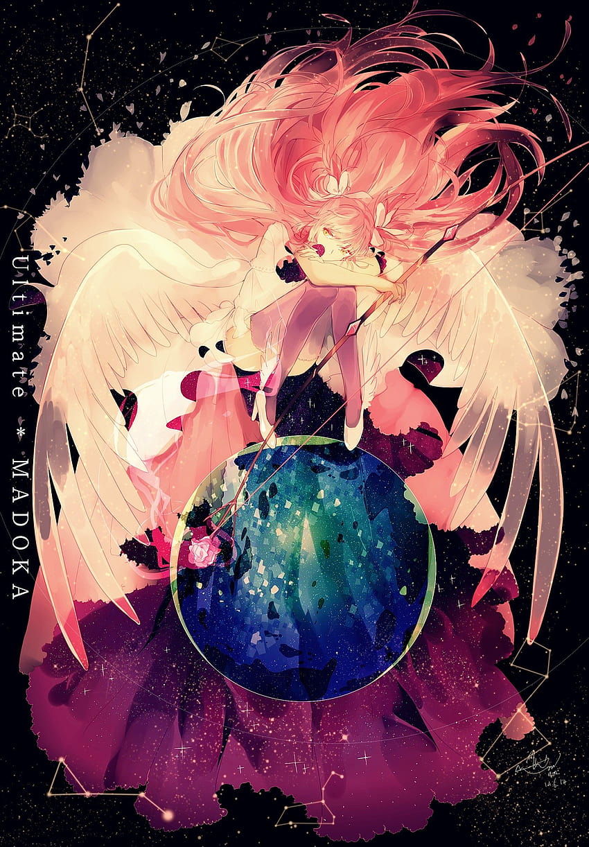 Mahou Shoujo Madoka Magica, Kaname Madoka, Wings, Anime, Anime girls / and Mobile &, madoka kaname HD phone wallpaper