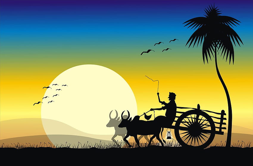 Bullock cart driver, India by peter john day | ArtWanted.com