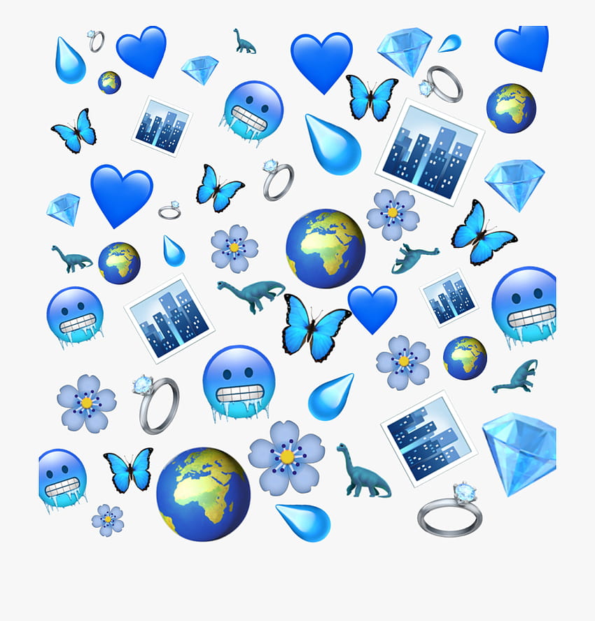 Summer Aesthetic Emoji, blue emoji HD phone wallpaper