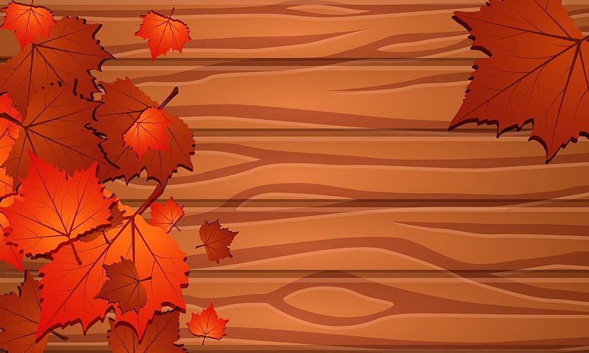 Autumn backgrounds with maple leaves and wood board 3448240 Vector Art at Vecteezy, autumn vector HD wallpaper