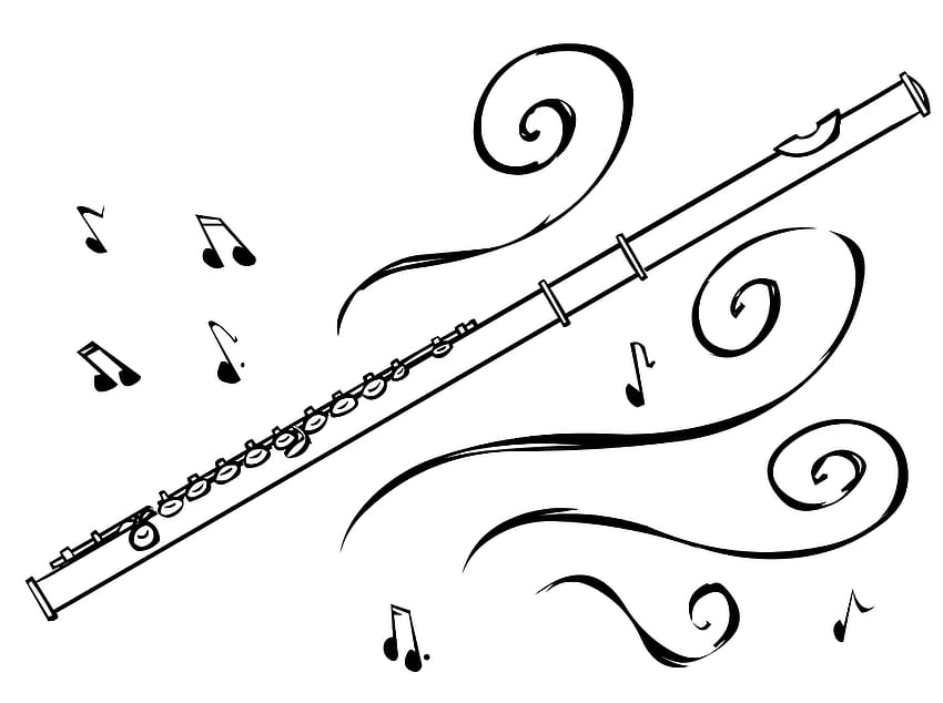 flute drawing, piccolo instrument HD wallpaper