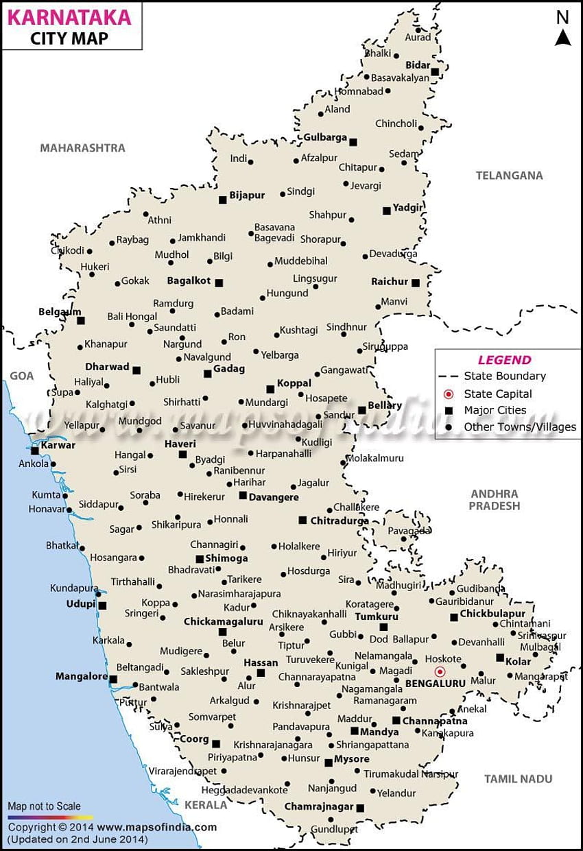 City Map of Karnataka HD phone wallpaper
