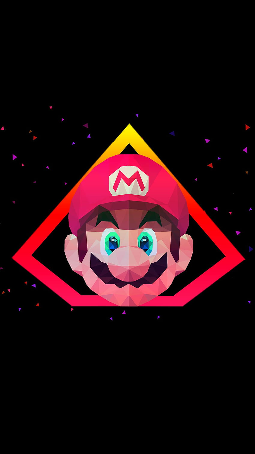 Super Mario Low poly Artwork, super mario android HD phone wallpaper