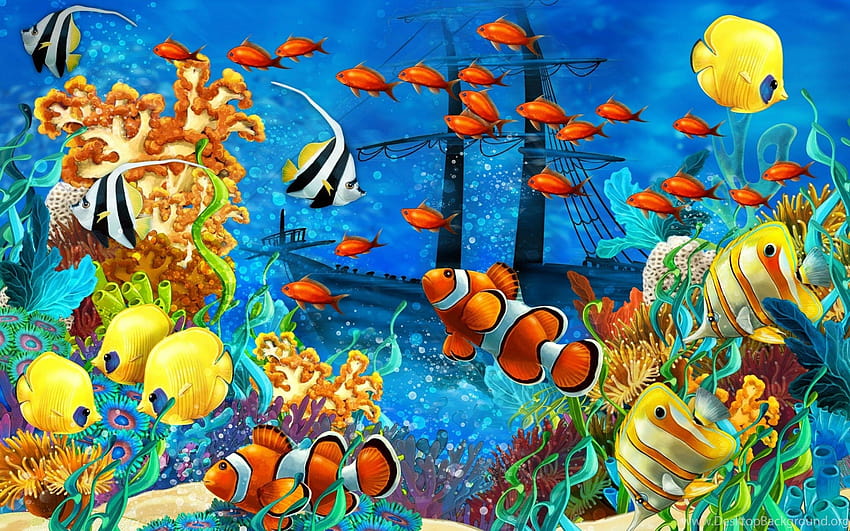 Coral Fish Ocean Life Backgrounds, ocean life real HD wallpaper
