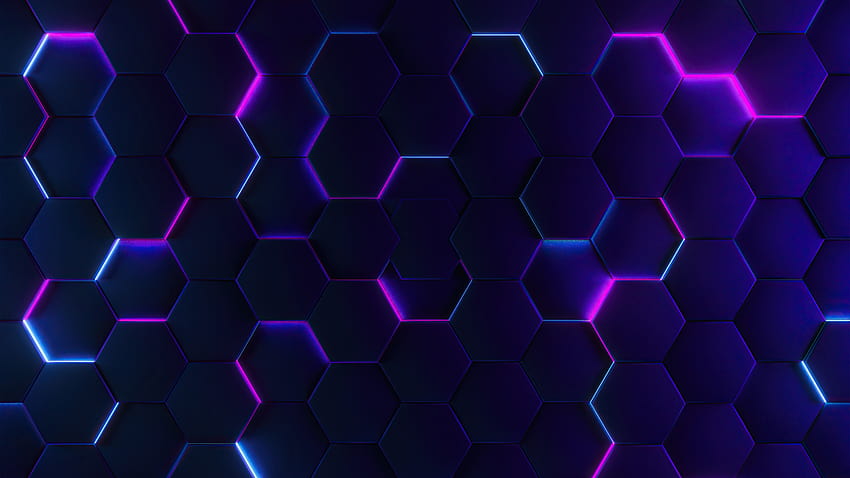 Pattern Ultra, purple hexagons HD wallpaper