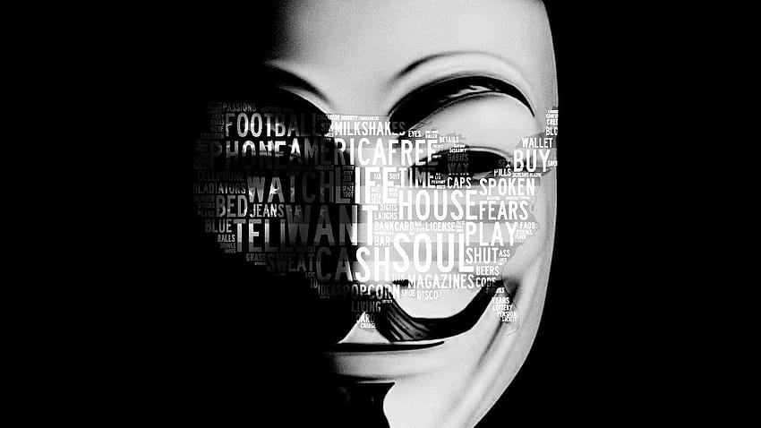 İsimsiz tipografi ABD ruh maskeleri Guy Fawkes reklamı, anonim maske HD duvar kağıdı