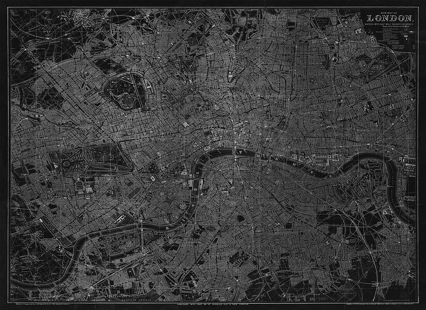 Bacon's New Map of London Map – Blackout HD wallpaper