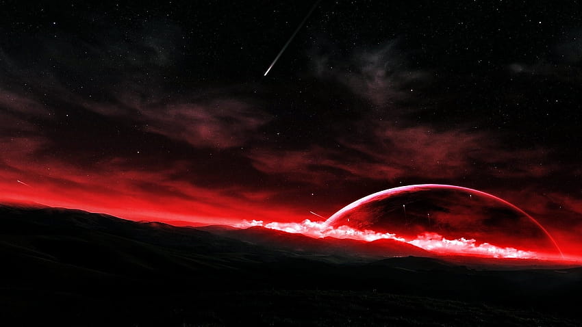 7 Roter Raum, rote Galaxie HD-Hintergrundbild