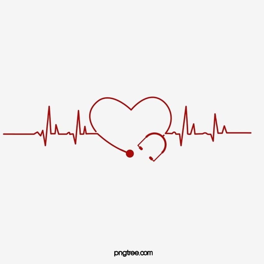 Herzförmiges Herzfrequenz-EKG-medizinisches Element PNG und PSD, EKG HD-Handy-Hintergrundbild