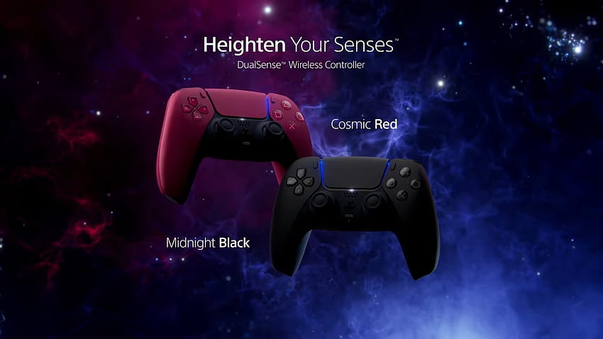 PS5 นำเสนอ DualSense ใหม่สองตัวสีแดงและสีดำ วอลล์เปเปอร์ HD