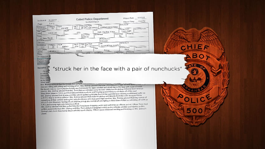 หญิง Cabot ตบคนแปลกหน้าด้วย Nunchucks ในเหตุการณ์ Road Rage Incident วอลล์เปเปอร์ HD