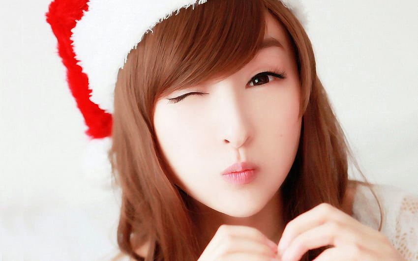 schöne süße asiatische Koreanerin Pose zwinkert 1920×1200, süßes chinesisches Mädchen HD-Hintergrundbild