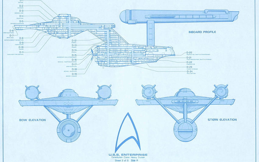 2560x1600 Star trek blueprints vaisseaux spatiaux véhicules uss enterprise logos star trek schémas star trek, véhicules star trek Fond d'écran HD
