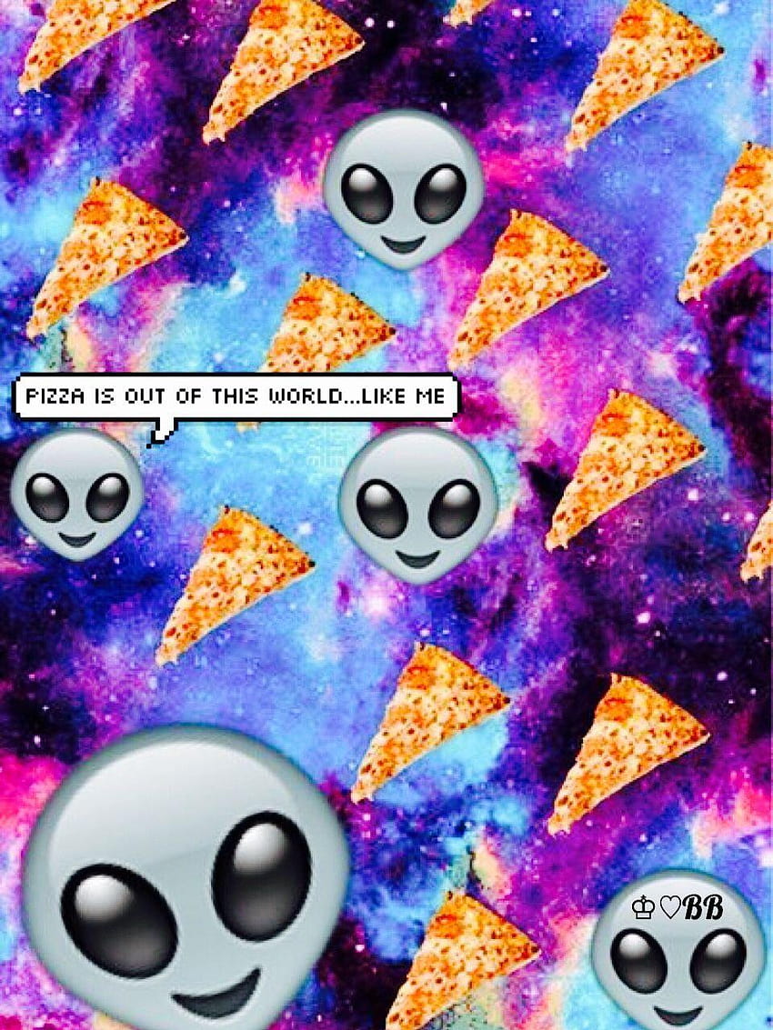 iPhone / Android galactic pizza emoji backgrounds + Transparent, background tumblr bubbles HD phone wallpaper