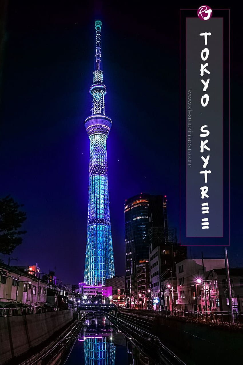 Geceleri Tokyo Skytree HD telefon duvar kağıdı