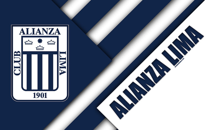 Club Alianza Lima, Logo, weiß blau HD-Hintergrundbild