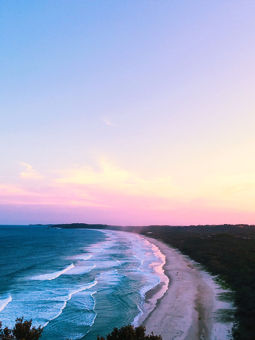 Byron Bay Australia, Beautiful Beach Sunset HD phone wallpaper
