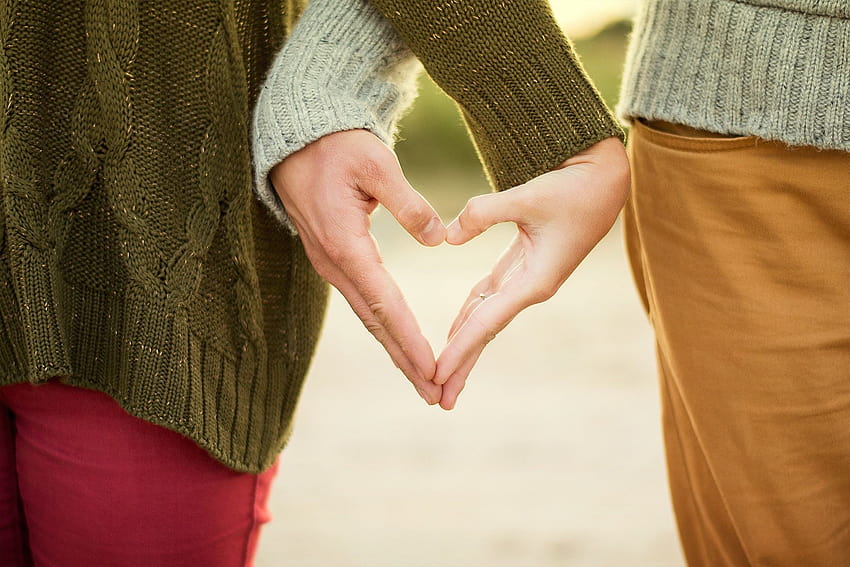 Selective Focus graphy Two Person Making Heart Hand Sign · Stock, hearthand HD wallpaper