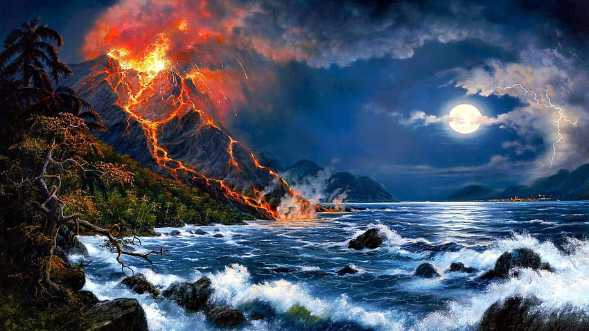 HQFX: volcán, maravilloso, desastres naturales fondo de pantalla
