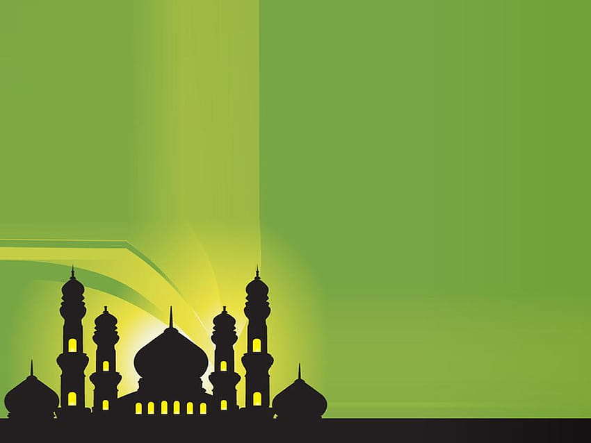 Silhouette of Mosques Islamic Backgrounds for Powerpoint HD wallpaper