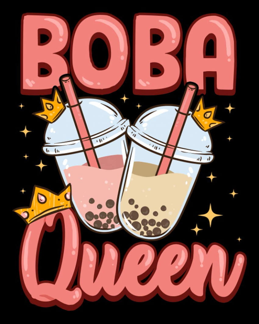 Boba Queen: Funny Boba Queen Kawaii Bubble Tea Boba Anime 2021, cute anime girl drinking boba HD phone wallpaper