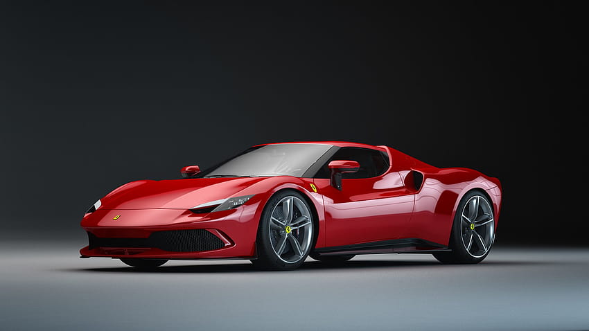 Ferrari 296 GTB in studio 3D Rendering HD wallpaper