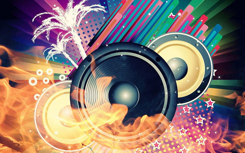 Kühler Sprecher-abstrakte Musik:, Reggaeton HD-Hintergrundbild