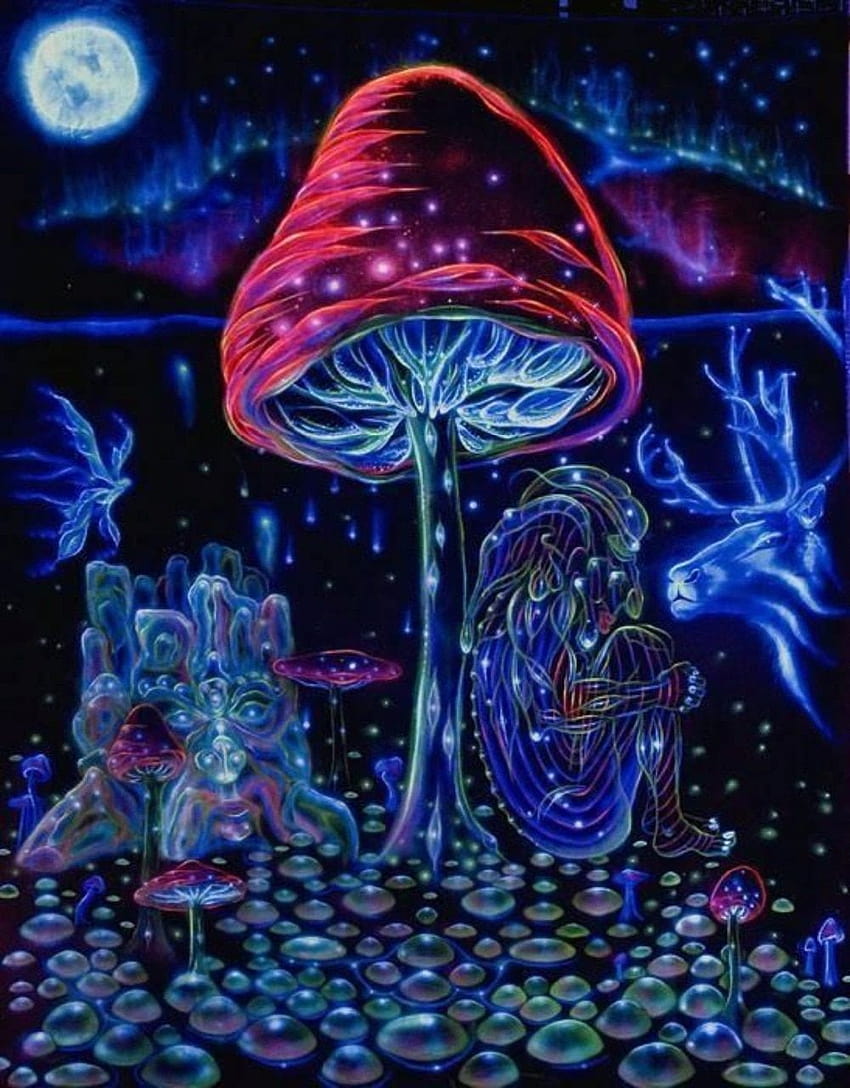 Desktop   Dark Trippy Magic Mushrooms Iphone 